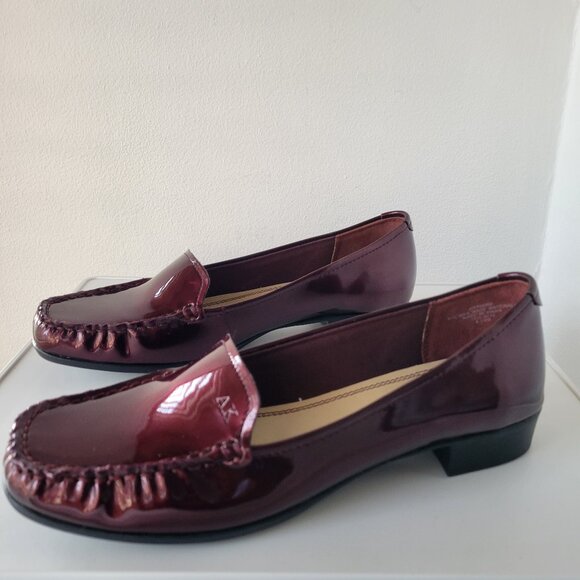Anne Klein Flex Wine Patent Leather Slip-On Loafers (Size: 8½) - Picture 1 of 11